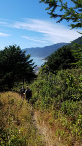 Campers hiking the Lost Coast Trail