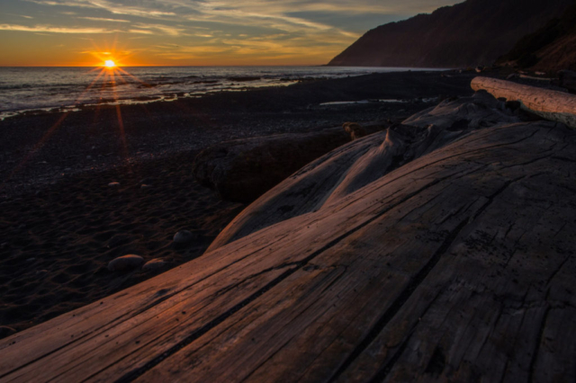 Marvelous sunset during the Lost Coast Adventure Tours