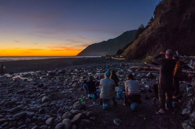 Watching the sunset with the Lost Coast Adventure Tours