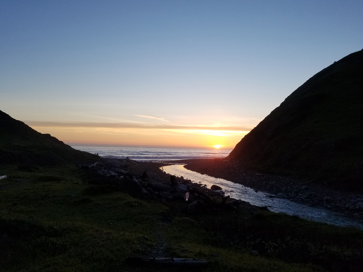 Sunset view in the Lost Coast Trail