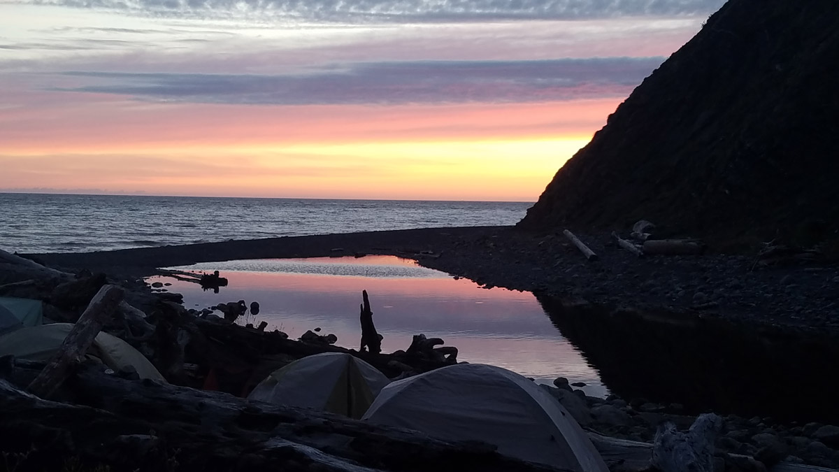 Resting campers in Lost Coast Trail