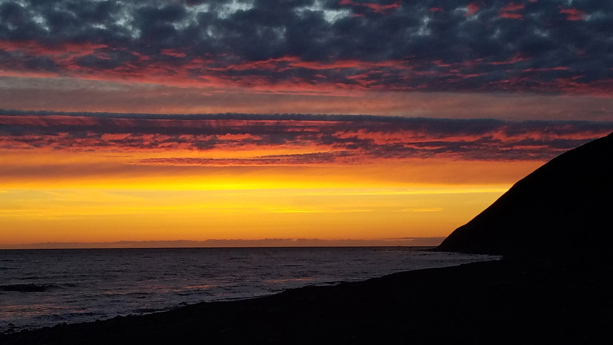 Marvelous sunset during the Lost Coast Adventure Tours