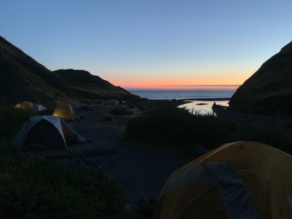 campsite overlooking the ocean on the LCT